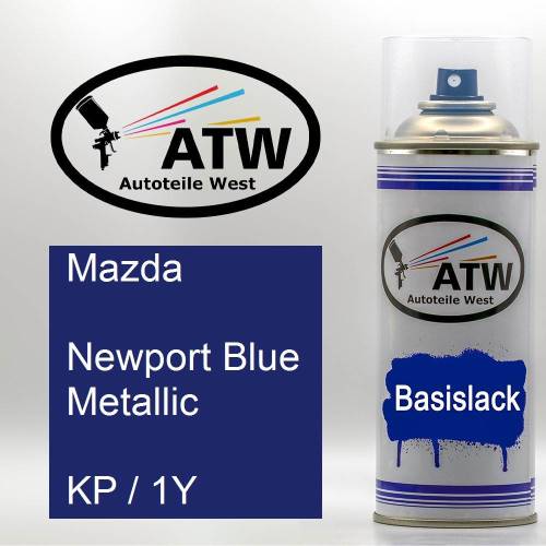 Mazda, Newport Blue Metallic, KP / 1Y: 400ml Sprühdose, von ATW Autoteile West.